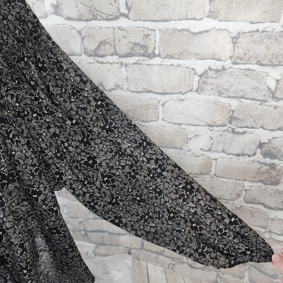 Isabel Marant Etoile Lalia Floral Pintuck Boho Prairie Blouse Black Size 40 - Picture 11 of 16